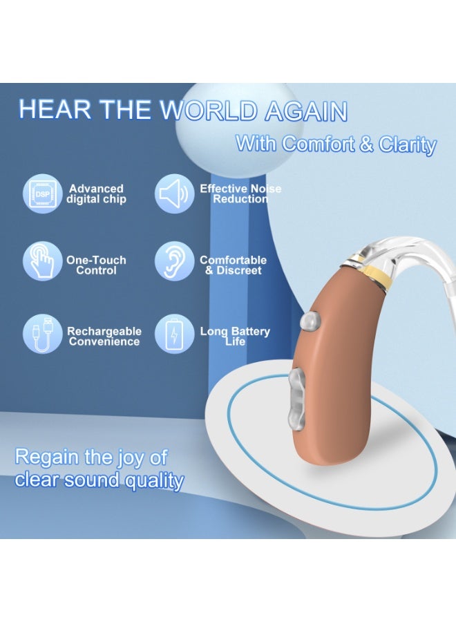 السمع القابلة لإعادة الشحن لكبار السن-معالجة الصوت الرقمي 32 قناة ، تصميم خفيف الوزن ومريح - Image 2