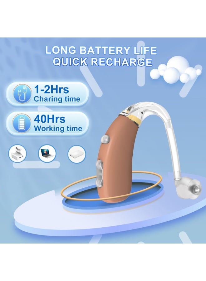 السمع القابلة لإعادة الشحن لكبار السن-معالجة الصوت الرقمي 32 قناة ، تصميم خفيف الوزن ومريح - Image 3