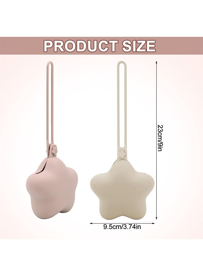 2pcs Star Pacifier Holder Case, Silicone Portable Pacifier Case Pacifier Container Case for Newborn Baby Boys Girls (Skin Color, Pink) - Image 2