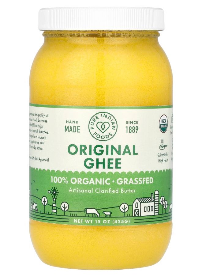 Pure Indian Foods Artisanal Clarified Butter Original Ghee 15 oz (425 g) 