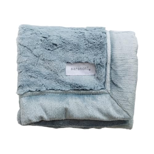 SARANONI Luxury Security Blankets for Babies | Ultra-Soft Lush and Boutique Quality Baby Blanket | Slate, Mini - 15" x 20" - Image 1