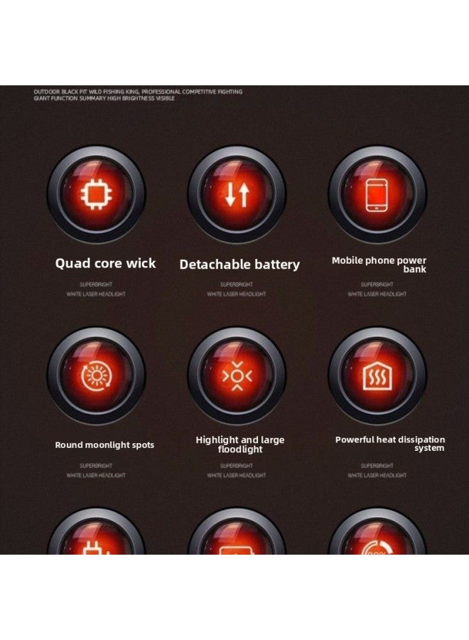 Beijing Vertex 990plus Strong Light Fishing Lamp Four Light Sources High Power Moon Light Spot Night Fishing Lamp Blue Light-Color:990plus Single Lamp Basic Package - Image 4