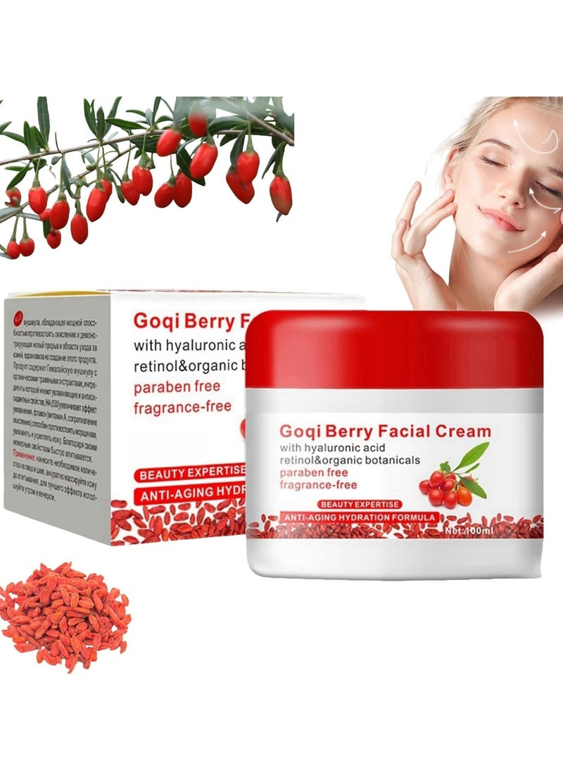 disa 100g Goji Berry Facial Cream, Anti-Aging Moisturizer with Hyaluronic Acid – Antioxidant Berry Face Cream for Wrinkle Reduction, Skin Tightening, and Firming – Day Cream for Fine Lines and Age Spots - Image 2