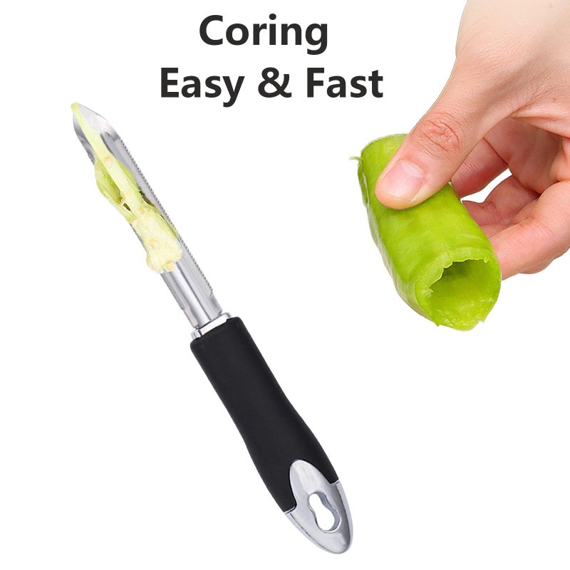 Asanta Jalapeno Pepper Corer Stainless Steel Zucchini Cucumber Corers Pepper Seed Remover Tool - Image 2