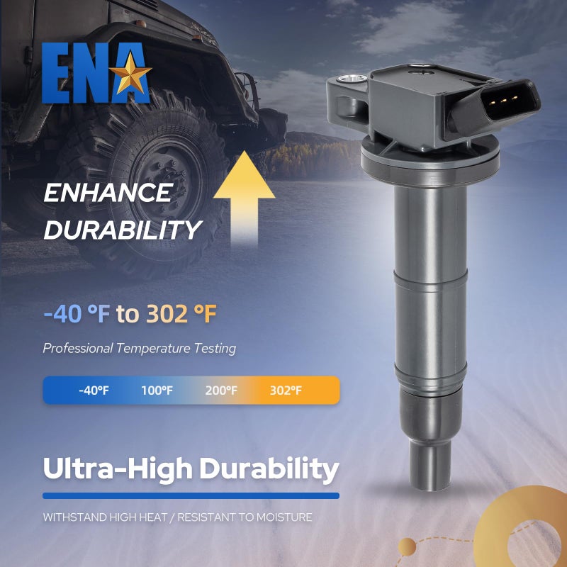 ENA Set of 4 Ignition Coil Pack 2002 2003 2004 2005 2006 2007 2008 2009 Compatible with Toyota Lexus Scion Camry Corolla Matrix RAV4 Solara Highlander tC xB HS250h 2.0L 2.4L V4 coils for UF333 C1330 - Image 5
