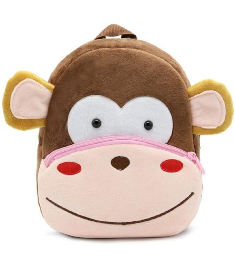 blue tree School Bag For Kids Soft Plush Backpack Combo Cartoon Bags Mini Travel Bag for for Girls Boys Toddler Baby (Full Body Elephant & Monkey) - Image 3