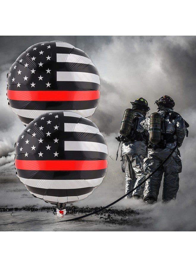 Havercamp ’S Firefighter & Emtthin Red Line Balloons; 6Pcs 18” Round Mylar Balloons. - Image 5