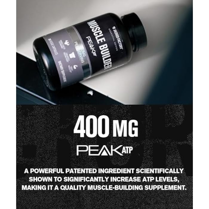 Jacked Factory Essentials Muscle Builder - ATP Muscle Builder for Men with Peak ATP to Support Muscle Gain, Enhance Athletic Performance, & Increase Strength - 30 Capsules - Image 3