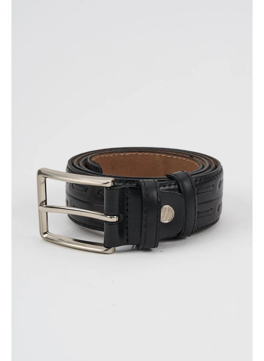 Alexander Gardi Alexandergardi Men's Texture Detailed Leather Belt (E24-BELT-08)