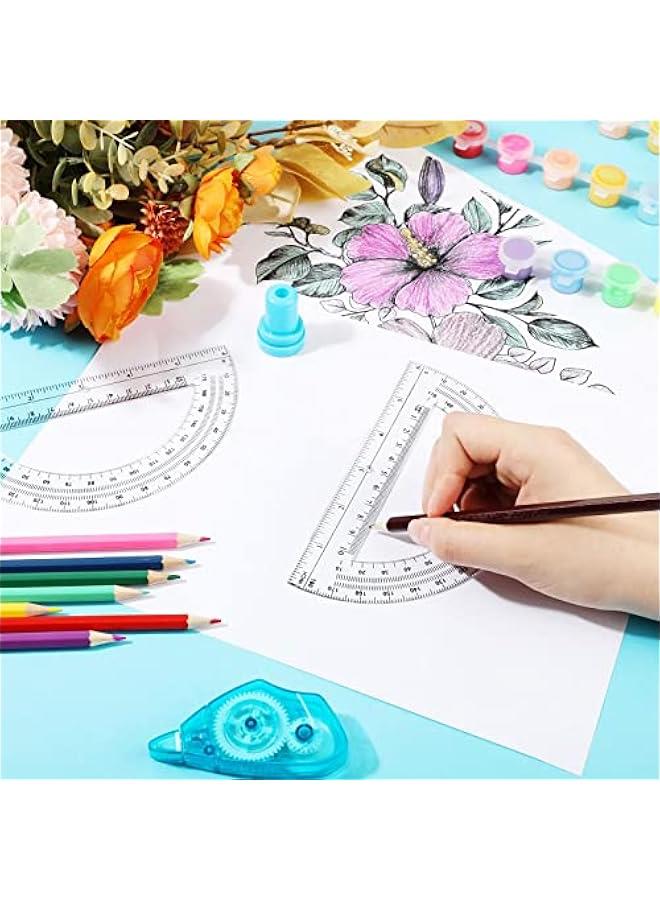 Arabest 100 Pieces Plastic Protractors Bulk Classroom Clear Math Protractors 180 Degrees 6 Inch Protractors for Geometry Student, Angle Measurement, Students Back to School Supplies Office Supplies - Image 4