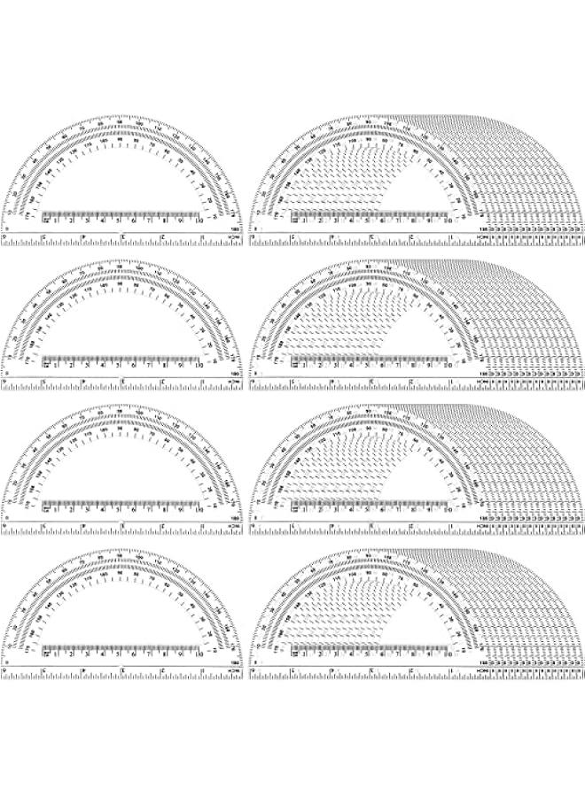 Arabest 100 Pieces Plastic Protractors Bulk Classroom Clear Math Protractors 180 Degrees 6 Inch Protractors for Geometry Student, Angle Measurement, Students Back to School Supplies Office Supplies - Image 1