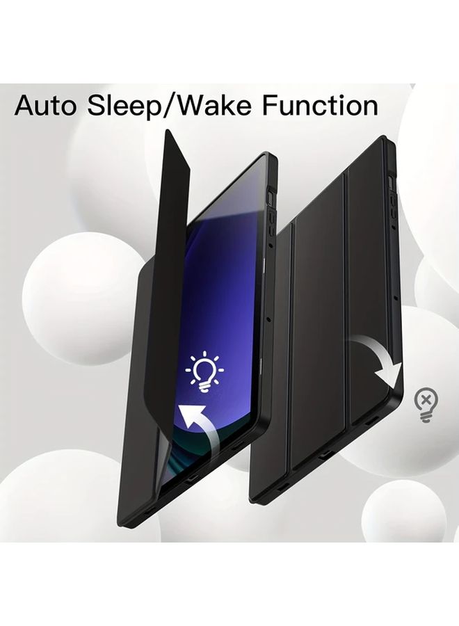 Black PU Leather Smart Case with Stand for 11 Inch Tablet Auto Wake Sleep - Image 3