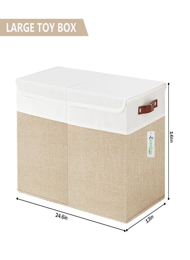 Bagnizer Large Toy Storage Box with Lids, Collapsible Sturdy Baby Storage Organizer Chest Bin Basket for Kids, Boys, Girls, Playroom, Nursery, Bedroom, Closet 25"x13"x16" (Black) - Image 2