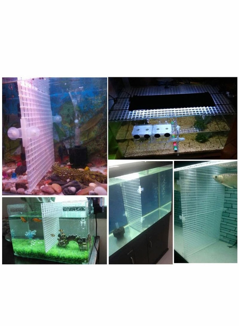 Y&D 6 PCS Aquarium Divider Filter Tray Egg Crate Fish Tank Bottom Isolation, White, 30 cm x 15cm  - Image 3