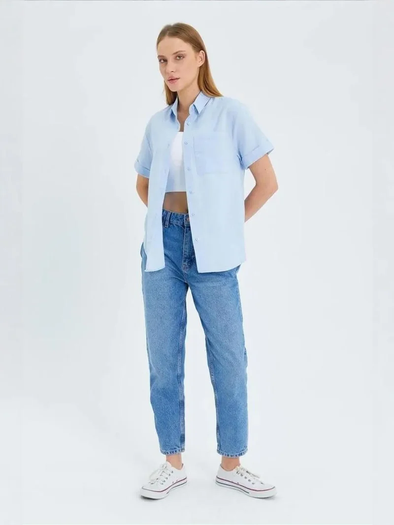 MixRay MIXRAY Short Sleeve Shirt with Pockets