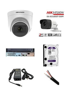 HIKVISION 2Mp Indoor Fixed 3 Camera + Mini Bullet 2Mp Outdoor Fixed 3 Camera + Hikvision 8-Channel Dvr (Digital Video Recorder) From The Turbo Hd Series. + Wd Hard Drive Specially Designed For Security Video Recording Systems.1Tb (Purple) + Power Adapter 12V 5Amp + Rg59 Cable Coaxial Cable Designed For Use In Video Surveillance (Cctv) Systems. 