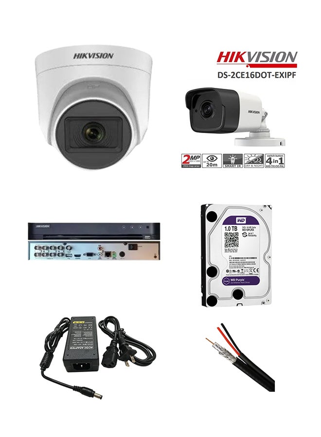 HIKVISION 2MP Camera Full Surveillance System | 3 Indoor + 3 Outdoor Cameras + 8-Channel DVR + 1TB WD Purple HDD + RG59 Cable - Image 5