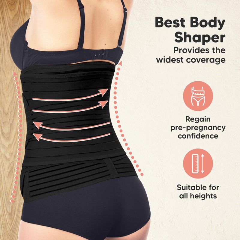 KeaBabies 3 in 1 Postpartum Belly Support Recovery Wrap â€“ Postpartum Belly Band, After Birth Brace, Slimming Girdles, Body Shaper Waist Shapewear, Post Surgery Pregnancy Belly Support Band(Midnight Black, 2XL) - Image 5