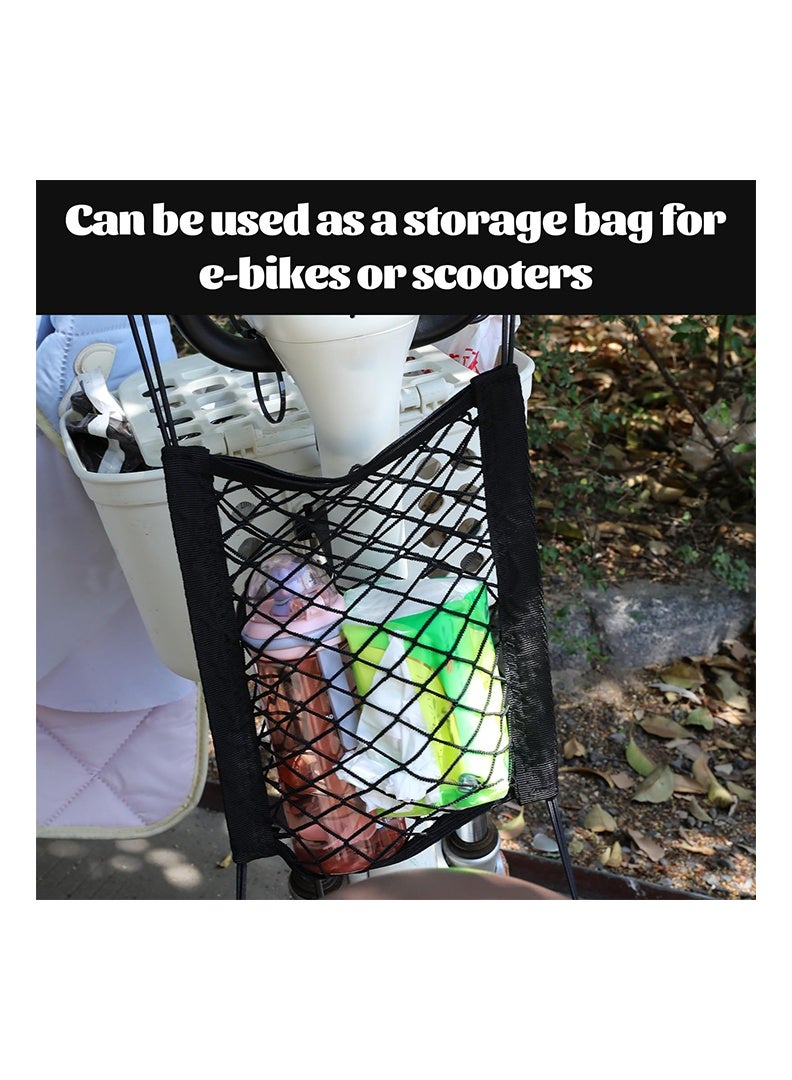 Auger 2PCS Motorcycle Bungee Cargo Net, Universal Elastic Automotive Small Cargo Net, Double Layer Storage Bungee Nets, Upgrade Bike Cargos Nets with Adjustable Hooks, 11" x 9" - Image 5