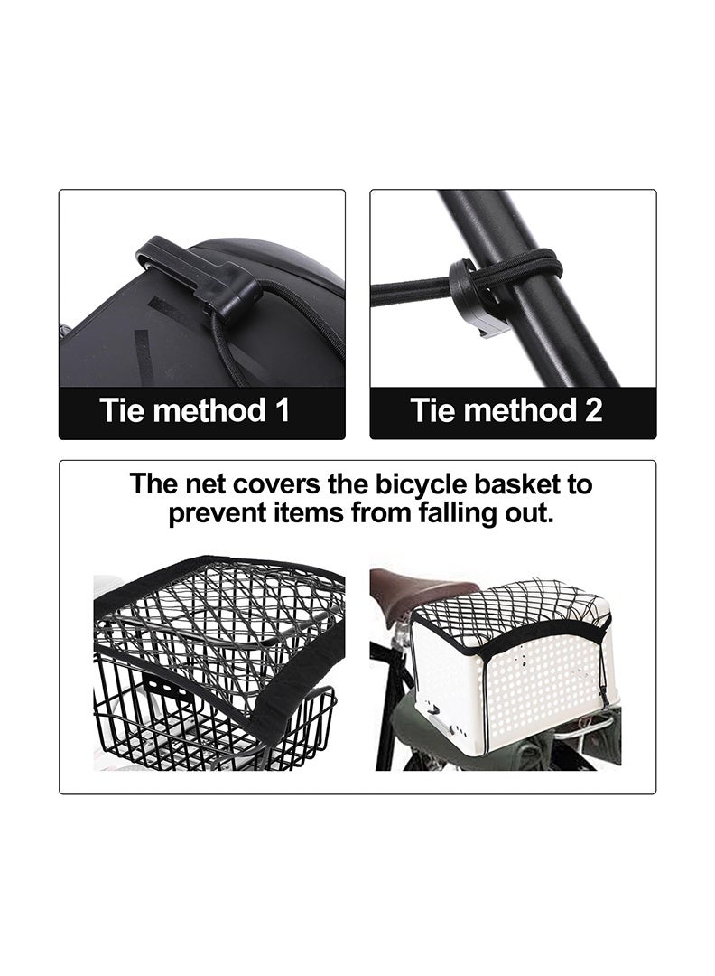 Auger 2PCS Motorcycle Bungee Cargo Net, Universal Elastic Automotive Small Cargo Net, Double Layer Storage Bungee Nets, Upgrade Bike Cargos Nets with Adjustable Hooks, 11" x 9" - Image 3