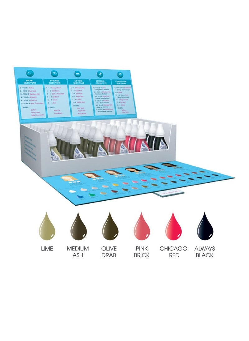 Biotouch - Eyebrow pigment for eyebrows brows micro pigments microblading pigments pmu machine use medical grade no mixing eyebrow pigment for shading for professionals only 3mlx6 bottles - Image 1