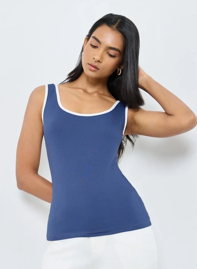Take Two Take Two Contrast Trim Knitted Cami Top