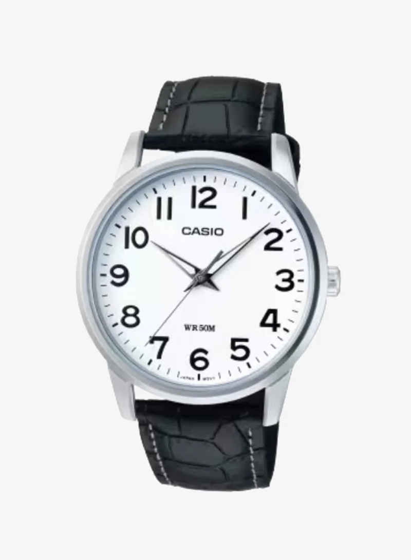CASIO Men's Leather Analog Watch MTP-1303L-7B - 40 mm
