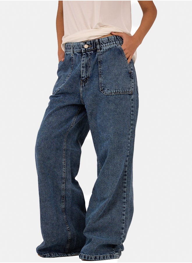 Clue Blue Wide Leg Jeans  - Image 2