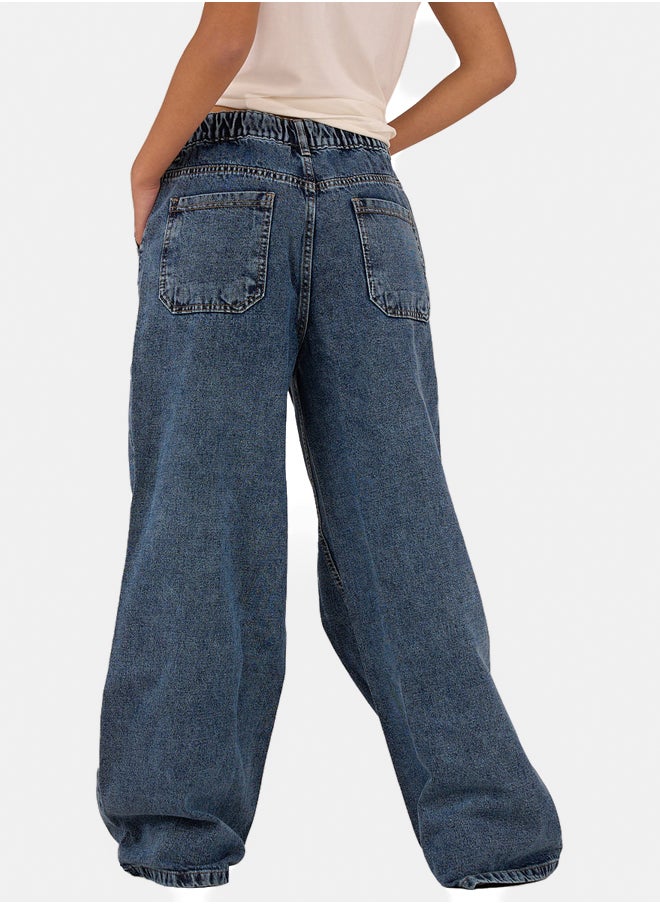 Clue Blue Wide Leg Jeans  - Image 3