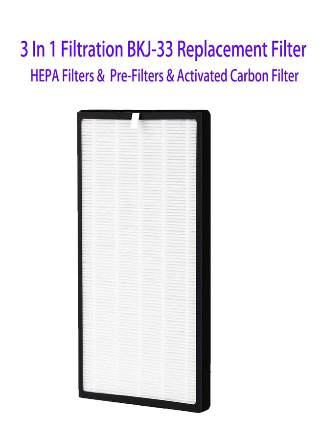 HOMFILBIT BKJ-33 Replacement Filter For COLZER BKJ-33, 3 IN 1, H13 True Hepa With High efficiency Activated Carbon and Pre Filter, 2 Pack - Image 4