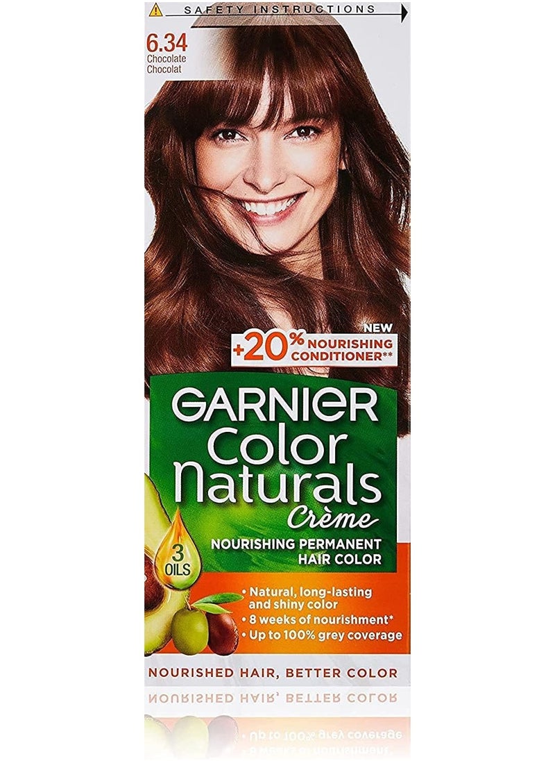Garnier Garnier Color Naturals Permanent Creme Hair Color - 6.34 Chocolate Brown 112 ML  - Image 1