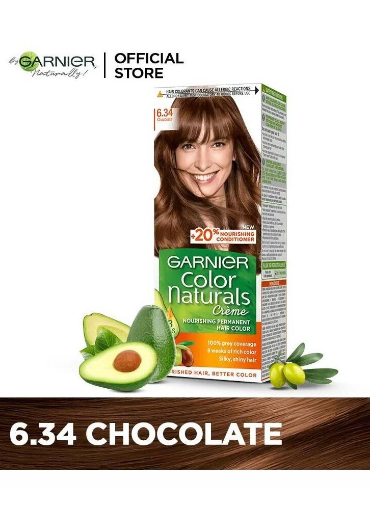 Garnier Garnier Color Naturals Permanent Creme Hair Color - 6.34 Chocolate Brown 112 ML  - Image 4