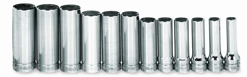 Williams JHWMSBD12HRC SUPERTORQUE 12-Piece 3/8-Inch Drive Deep Metric 6 Point Socket Set (Range: 8mm - 19mm), High-Polished Chrome Finish, Designed for Maximum Engagement on 6-Point Fasteners - Image 2