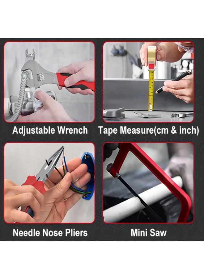 Generic 378pcs Home Tool Kit - Portable Full Set of Household and Automotive Repair Tools with Drawer Including Socket Wrench Set, Screwdriver Set, Metric Hex Keys, etc. - Complete Basic Tool Kit for Handyman, DIY, and Homeowners, Perfect Birthday or Holiday Gift for Relatives and Friends, Without Battery  - Image 2