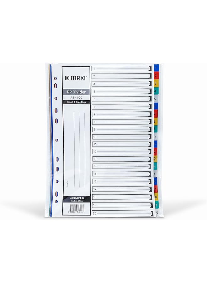 ماكسي 1 20 قطعة مقسم ملون من مادة البولي بروبيلين - Image 1