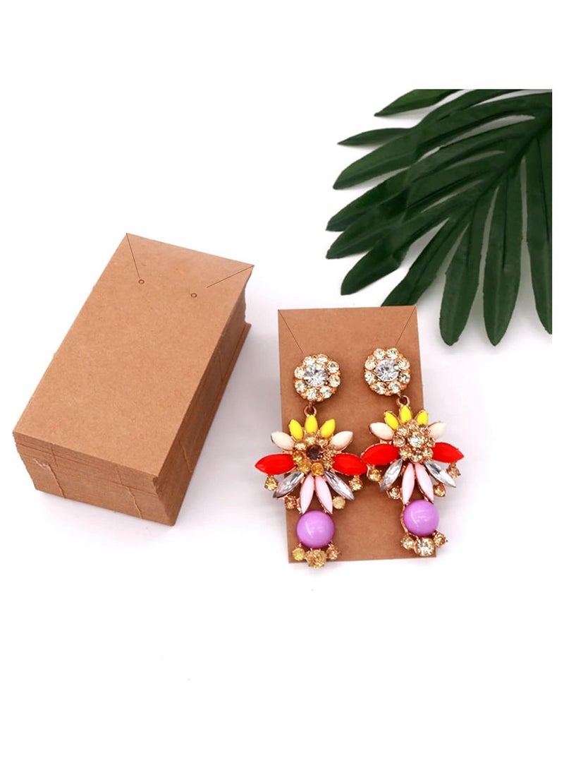 GGOOT 100PCS Earring Display Card Set, 50 PCS Kraft Earring Cards, Jewelry Display Cards Earring Holder Cards Jewellery Packaging Card Earring Tags with 50 PCS Self Seal Bags for Necklace Earrings  - Image 4