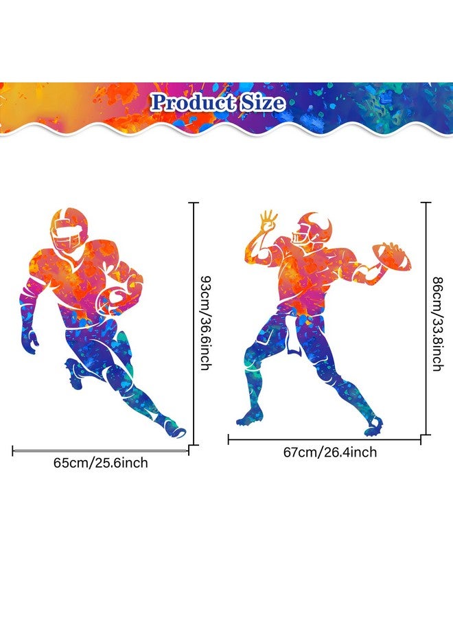 WOYINIS Watercolor Sport Player Wall Stickers Football Wall Decals Peel and Stick Sport Wall Decor Art Stickers for Kids Bedroom Playroom Office Classroom Decoration - Image 3