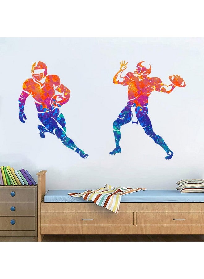 WOYINIS Watercolor Sport Player Wall Stickers Football Wall Decals Peel and Stick Sport Wall Decor Art Stickers for Kids Bedroom Playroom Office Classroom Decoration - Image 1