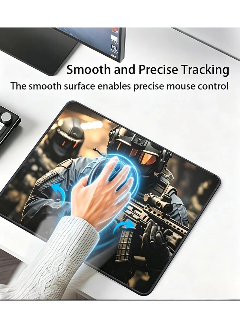 Anti-Slip Mouse Pad with Stitched Edges, Protects Wrist, for Gaming & Office - Image 2