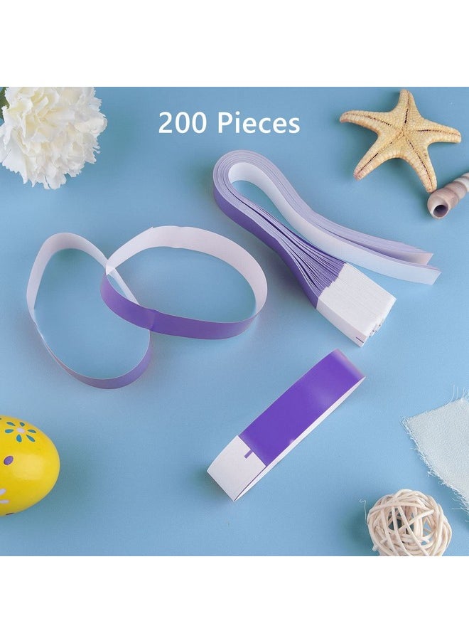 ASTARON - 200 Pcs Purple Paper Event Wristbands Arm Bands Event Bracelets For Party Events Clubs Concert Music Festival，Waterproof Lightweight - Image 1