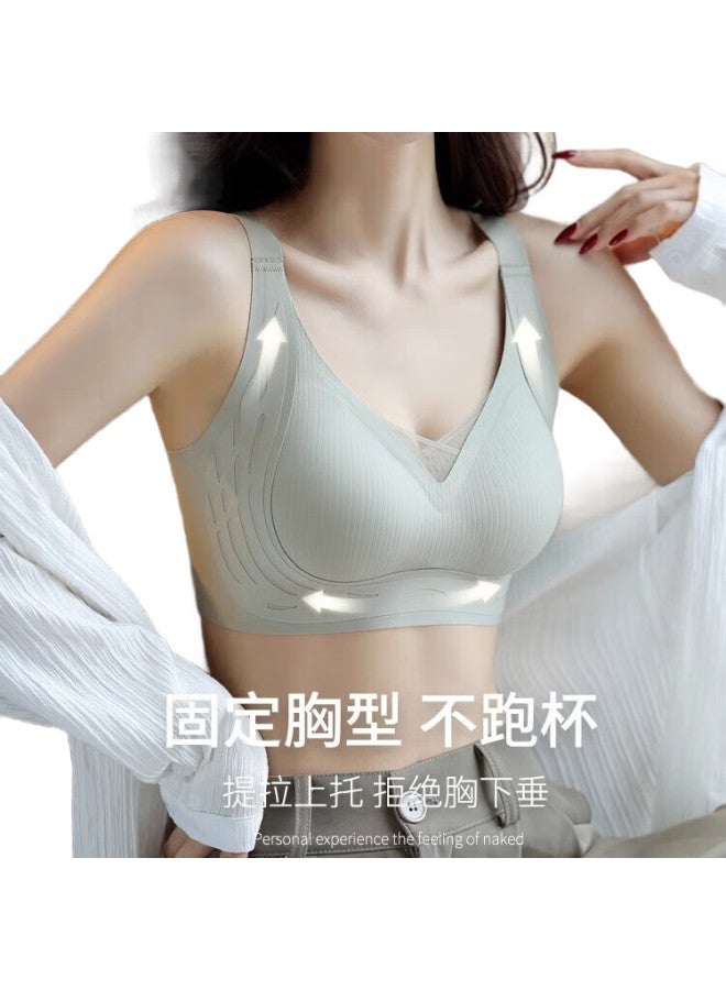 GUJIN Fixed Cup Bra, Minimizes Large New Product, Mesh Seamless, Wireless, Soft Support, Xl - Image 2