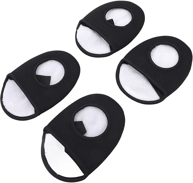 Cycling Shoe Toe Covers Thick Warm Windproof Half Foot Protector Black White 2 Pairs - Image 1