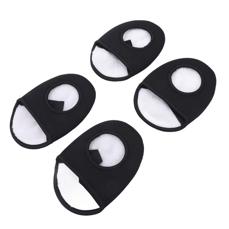 Cycling Shoe Toe Covers Thick Warm Windproof Half Foot Protector Black White 2 Pairs - Image 2