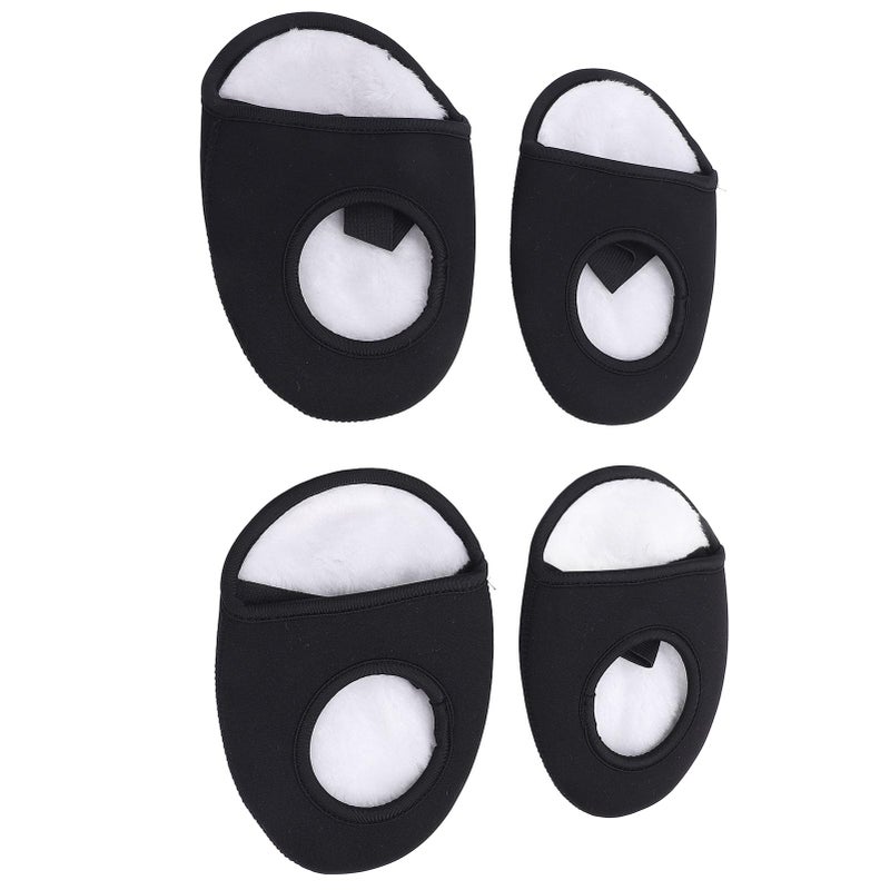 Cycling Shoe Toe Covers Thick Warm Windproof Half Foot Protector Black White 2 Pairs - Image 4