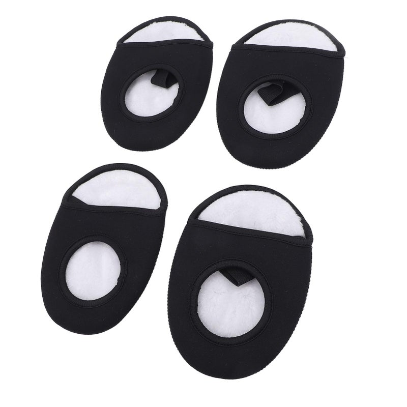 Cycling Shoe Toe Covers Thick Warm Windproof Half Foot Protector Black White 2 Pairs - Image 5