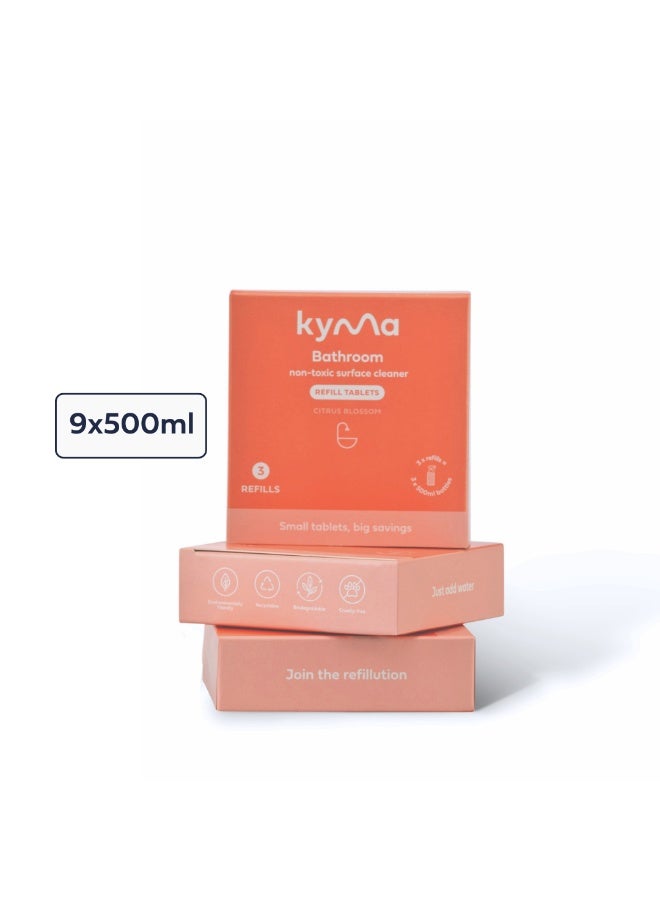 kyma Bathroom Cleaner Refill Bundle, 3 Refill Boxes of Bathroom Cleaner, 4.5L (Makes 9x 500ml bottle of Bathroom Cleaner), Non-Toxic, Eco Friendly, Removes Dirt, Streak-Free, Cleans Powerfully - Image 2