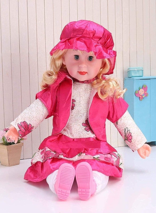 Gladnes Musical Singing Baby Girl Doll 40 cm - Talking Plush Doll with Nursery Rhymes & Poems, Soft Huggable Stuffed Toy, Interactive Educational Toy for Kids - Birthday Gift for Girls & Boys (Multicolor) - Image 5