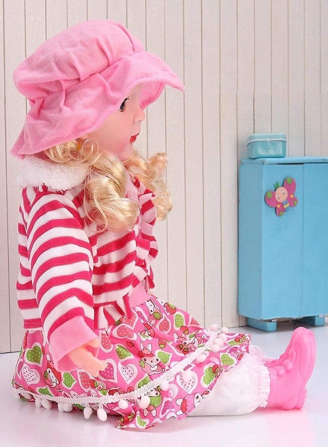 Gladnes Musical Singing Baby Girl Doll 40 cm - Talking Plush Doll with Nursery Rhymes & Poems, Soft Huggable Stuffed Toy, Interactive Educational Toy for Kids - Birthday Gift for Girls & Boys (Multicolor) - Image 4