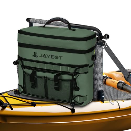 JAYEGT Kayak Cooler Behind Seat - Waterproof Cooler Bag Compatible with Lawn-Chair Seat Kayak，Kayak Accessories Camping Cooler, Portable Ice Chest for Fishing, Beach,Picnic, Trips (Green, Double Layer Bag) - Image 1