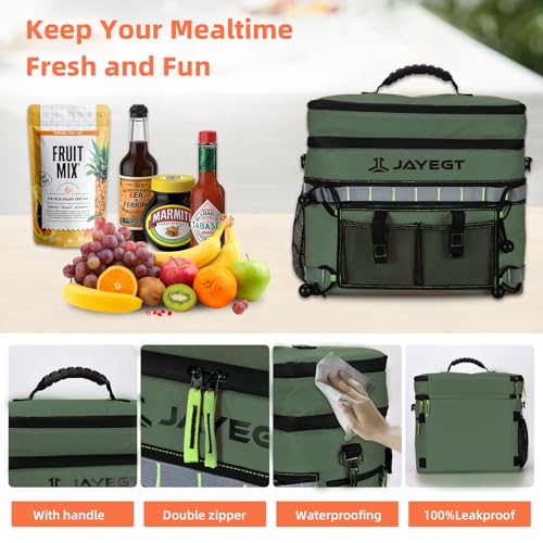 JAYEGT Kayak Cooler Behind Seat - Waterproof Cooler Bag Compatible with Lawn-Chair Seat Kayak，Kayak Accessories Camping Cooler, Portable Ice Chest for Fishing, Beach,Picnic, Trips (Green, Double Layer Bag) - Image 5